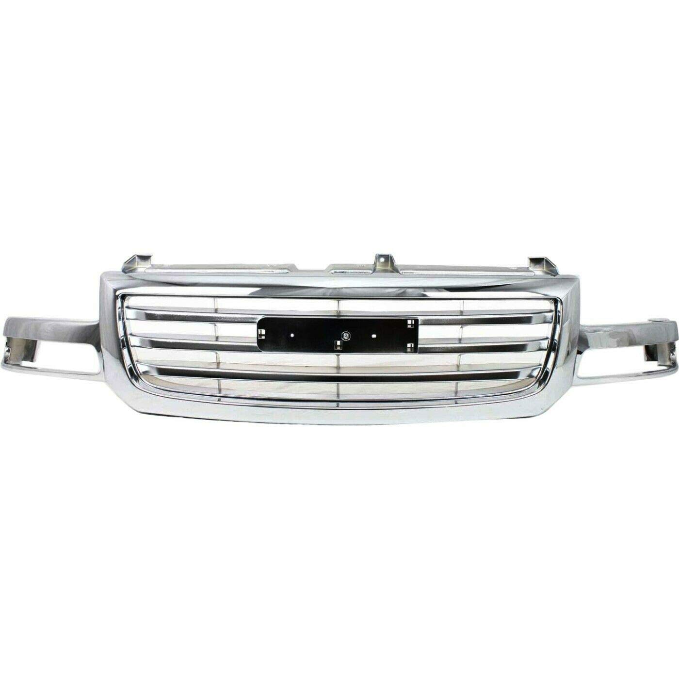 Chrome Plastic Grille for GM 1200475 - Replacement Auto Part for Car Front Bumper (Model 10530209, 19130791-PFM) - Perfect for Vehicle Repair & Custom Upgrades