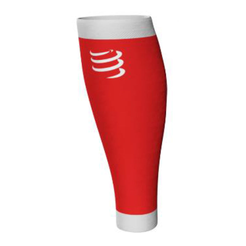 Compressport Unisex R1 Calf Sleeves - Red Performance Compression Socks for Running, Cycling & Recovery | SU00001B_300 | Ideal for Marathon Training, Sports Recovery & Leg Circulation Support