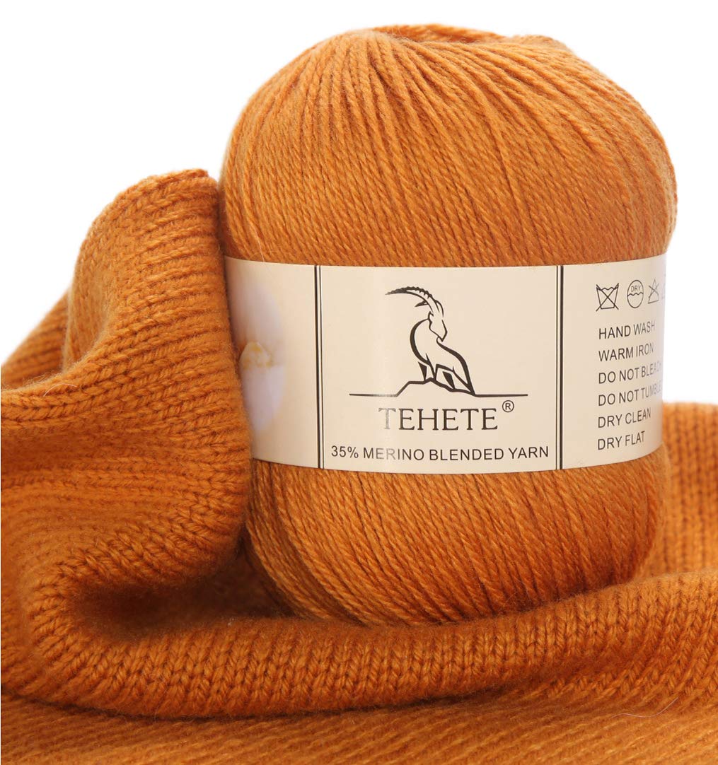 TEHETE 3-Ply Soft Merino Wool Yarn for Knitting & Crochet - Perfect for Scarves, Hats & Baby Blankets (100% Natural Fiber)