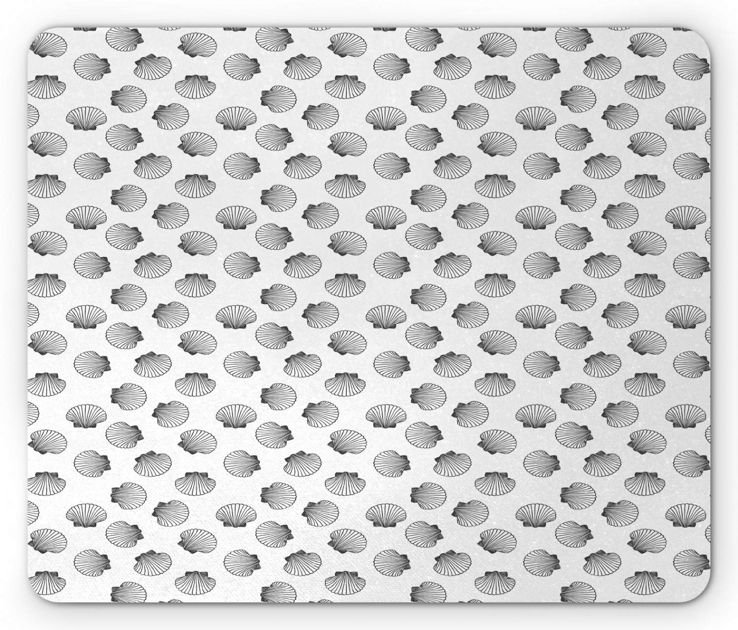 Ambesonne Seashell Mouse Pad - Non-Slip Rubber Gaming Mousepad with Minimalist Underwater Shell Design, Standard Size (Charcoal Grey & White) - Perfect for Office, Home Computer & Gaming Setup