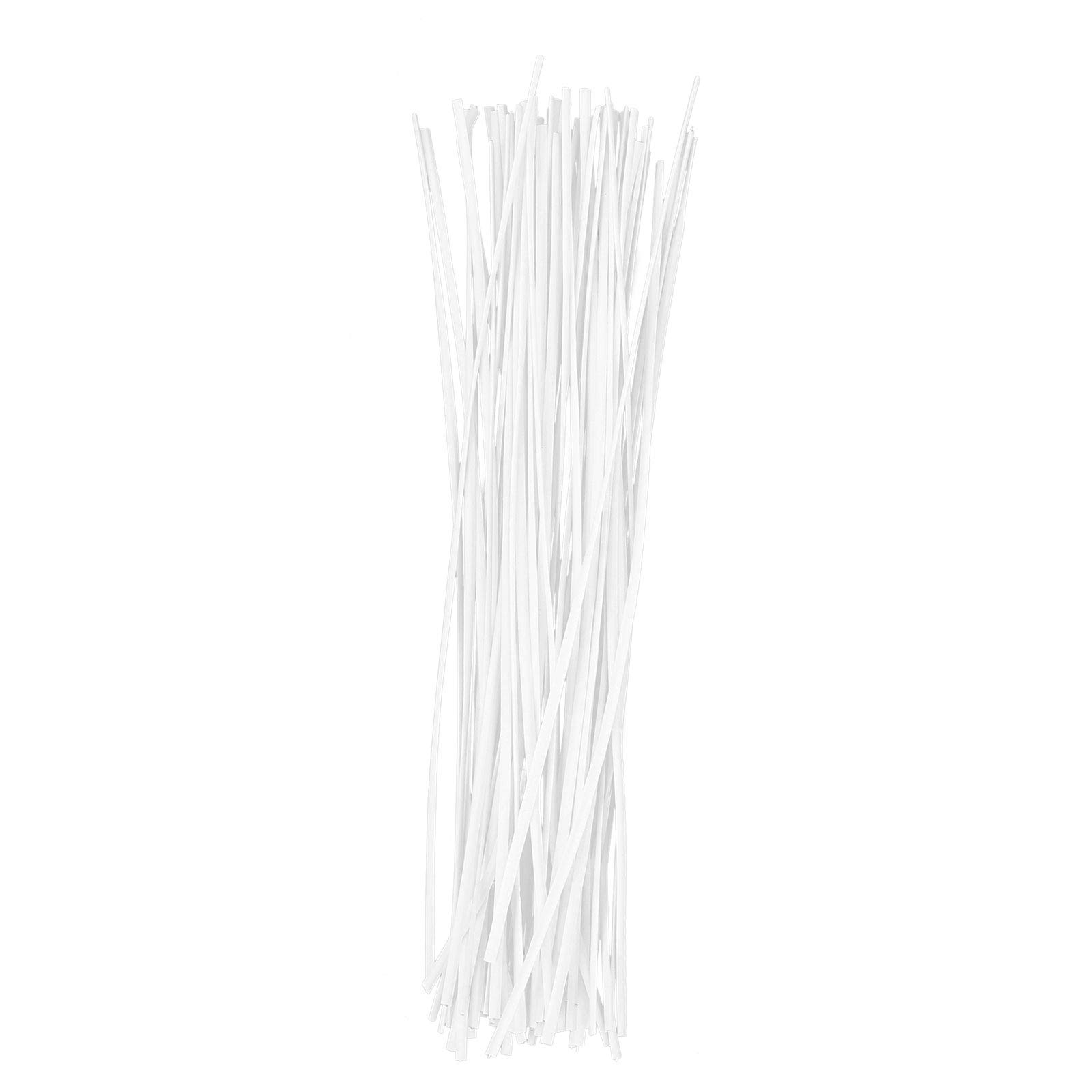 HEMOTON 500pcs 15cm Plastic Coated Iron Wire Twist Ties - Heavy Duty Cable Organizer, Wire Management for Home Office, Garden, DIY Projects (White)