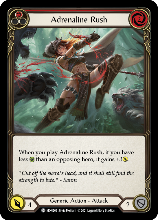 Adrenaline Rush (Red) 1st Edition Rainbow Foil Trading Card [MON263 RF] - Monarch | Collectible TCG Game Accessory for MTG Players & Card Game Enthusiasts