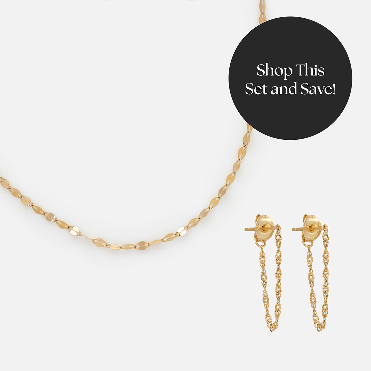 Solid Gold Delicate Jewelry Gift Set for Women - Elegant Necklace & Bracelet Combo | Perfect for Anniversary, Birthday & Valentine's Day Gifts