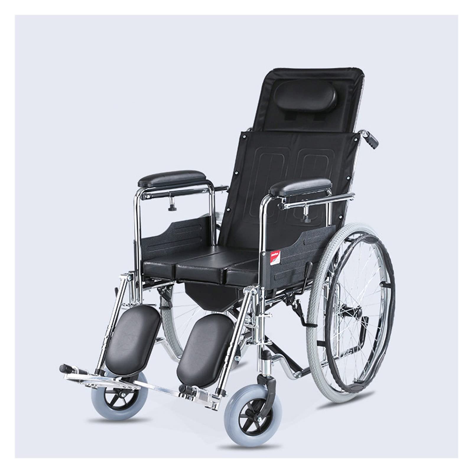 Foldable Wheeled Toilet Chair for Elderly & Disabled - Adjustable Height, Ergonomic Design with Locking Wheels for Bathroom Safety & Mobility Assistance - Ideal for Home Care, Hospitals, and Rehabilitation Centers