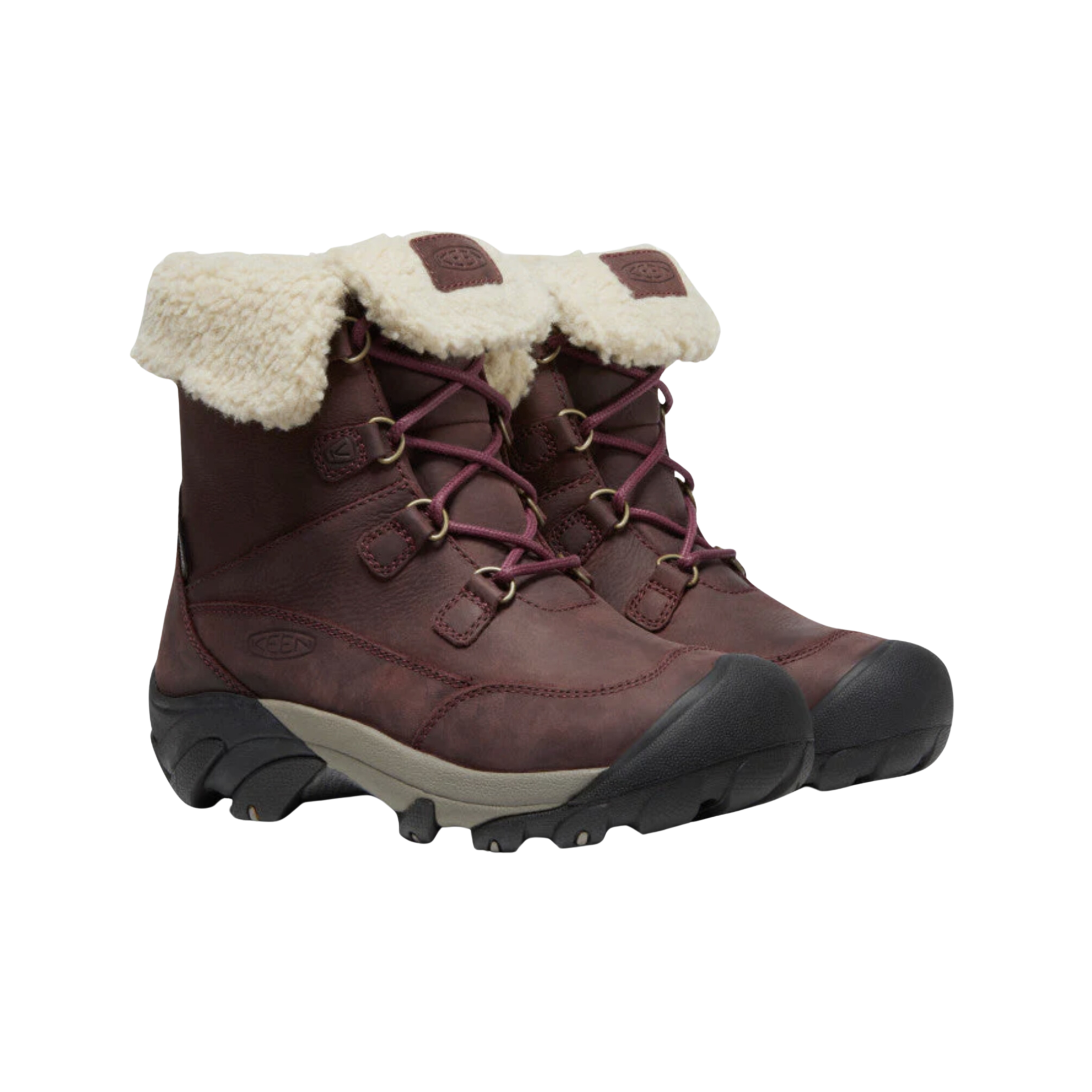 Women's Betty Waterproof Short Boots - Burgundy & Brindle (Regular Width) | Comfortable & Stylish Ankle Boots for Rainy Days & Outdoor Activities