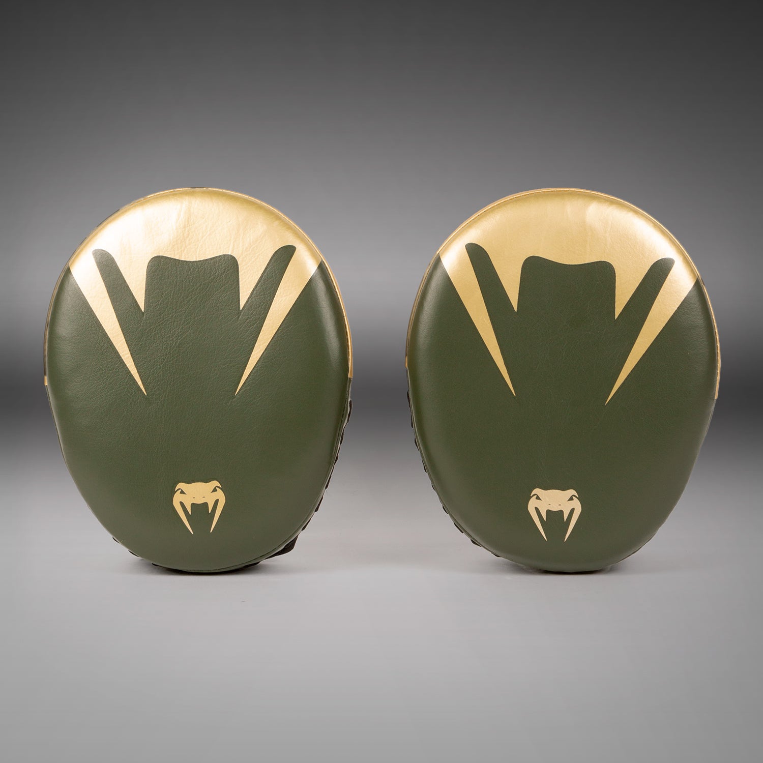 Venum Pro Boxing Big Punch Mitts (Pair) - Khaki/Gold - Premium MMA & Kickboxing Training Gloves for Heavy Bag Workouts & Sparring Sessions