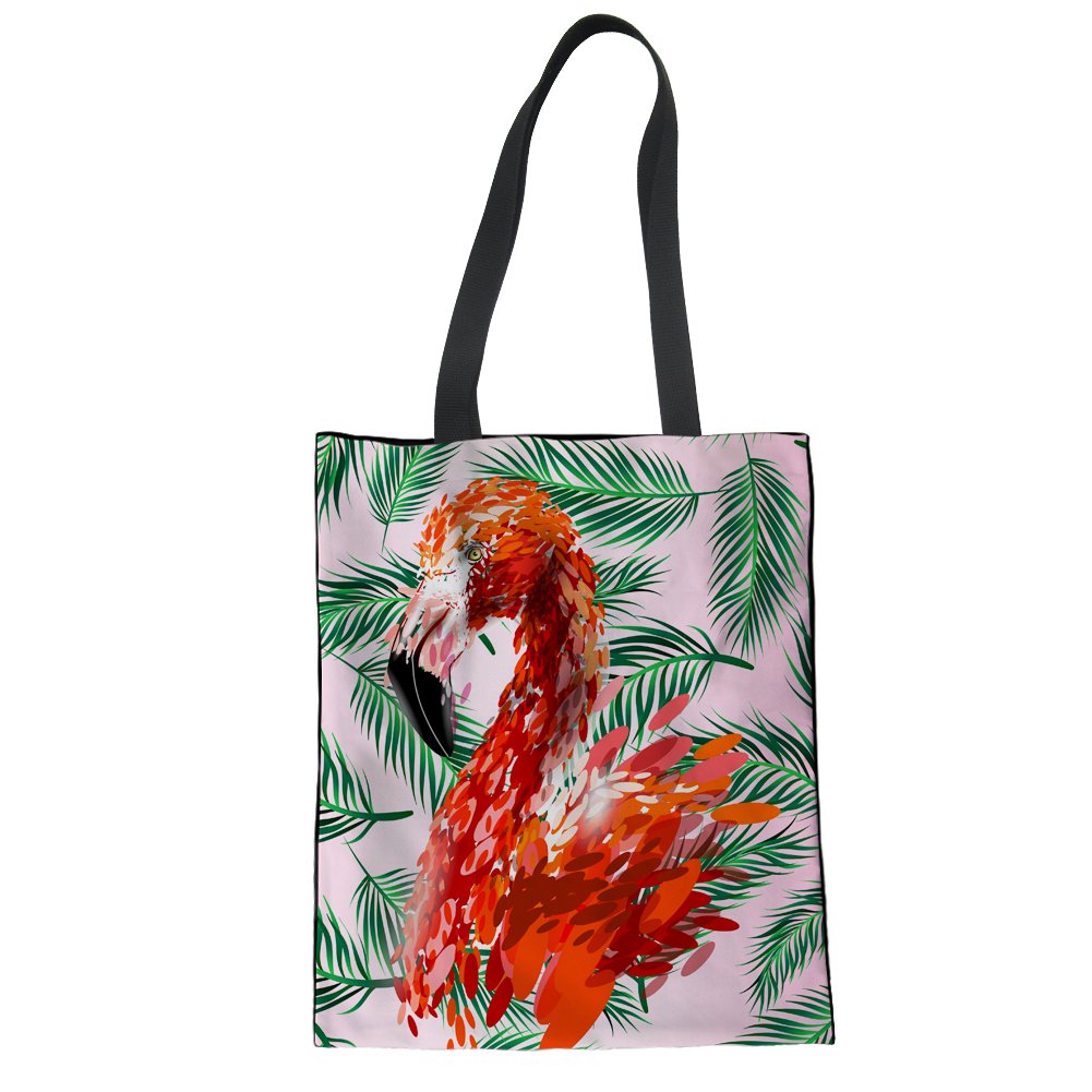 Stylish Flamingo Tote Bag for Women - Canvas Beach Shoulder Purse for Travel & Shopping