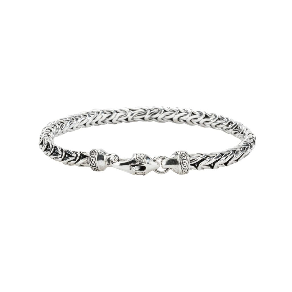 Handmade Sterling Silver Byzantine Link Bracelet for Women - Elegant Jewelry Gift for Birthday, Anniversary & Special Occasions