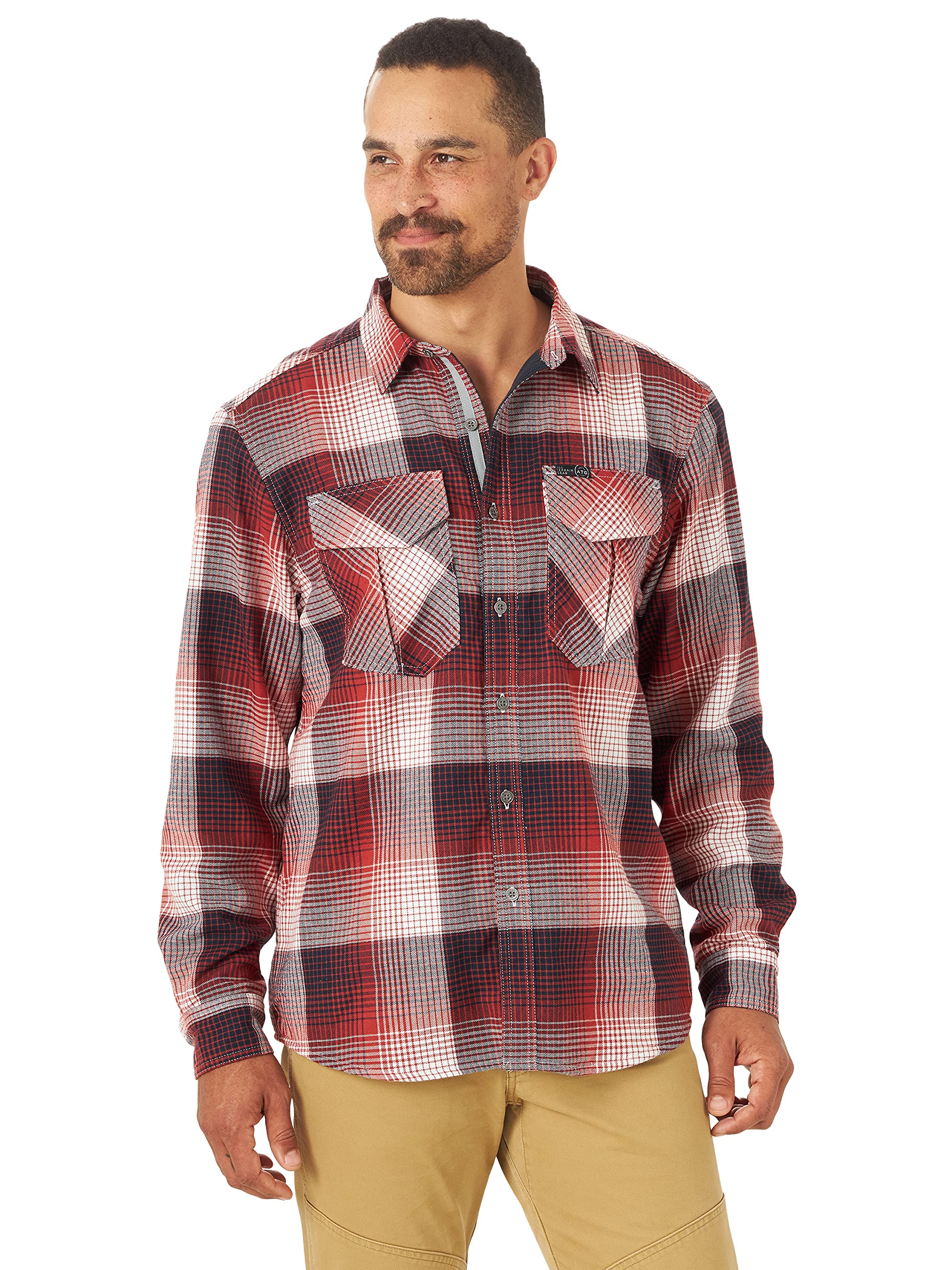 ATG by Wrangler Men's Thermal Lined Flannel Shirt - Warm Winter Plaid Long Sleeve Button Down for Outdoor Work & Casual Wear