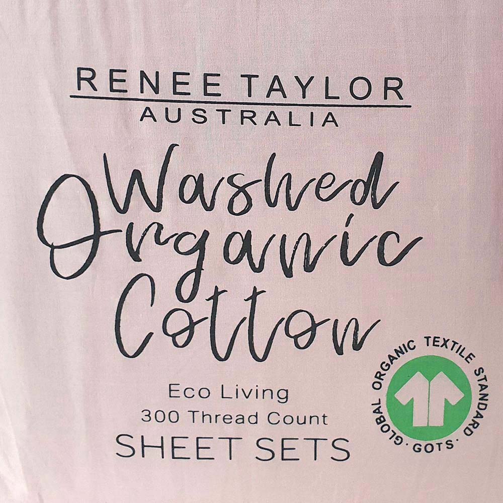 100% Organic Cotton Percale Sheet Set 300 Thread Count - King Size Single Bed Sheets in Sepia Rose | Soft Breathable Bedding for Hotel, Home & Guest Room Use