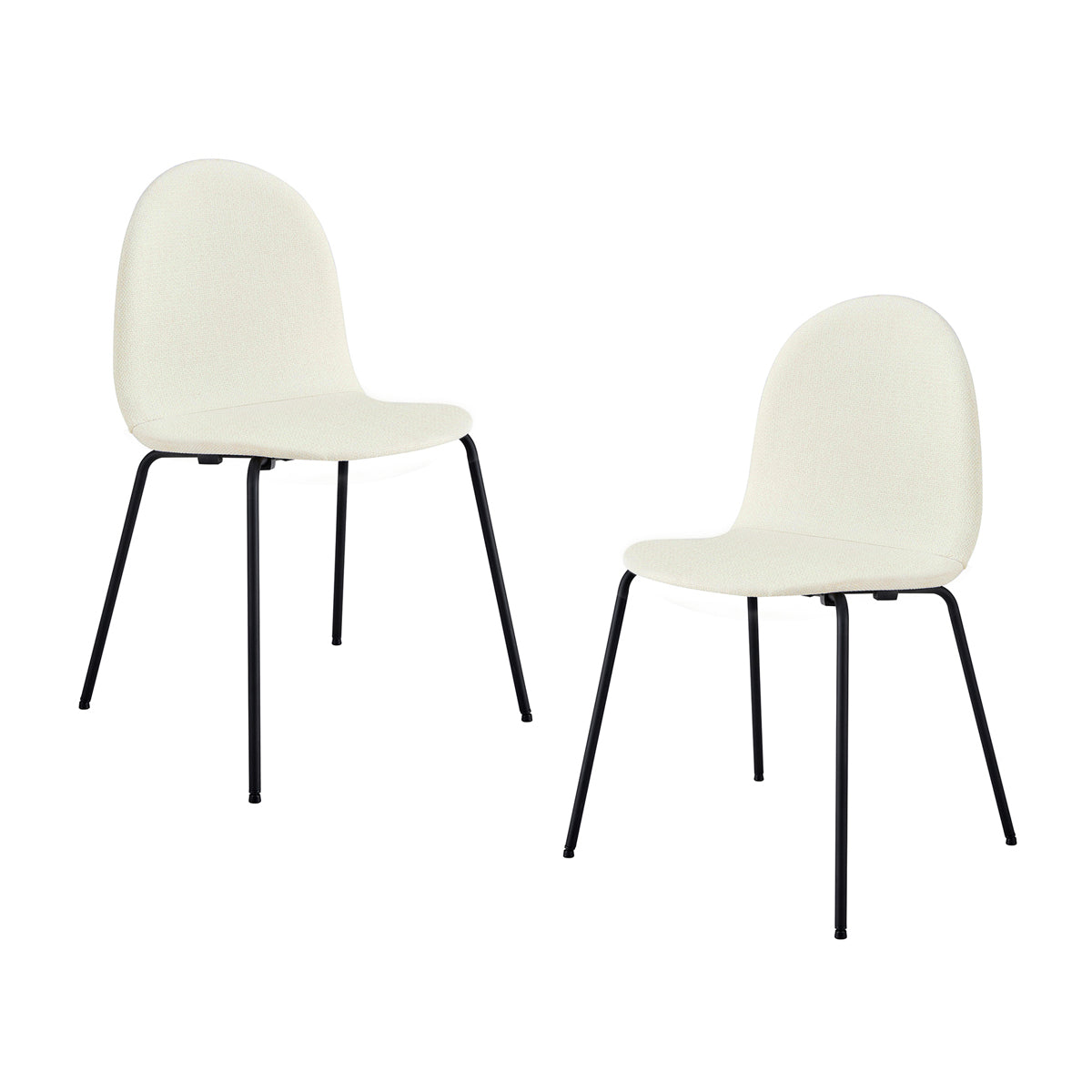 Archie Fabric Dining Chairs (Set of 2) - Modern Comfortable Upholstered Kitchen Chairs for Dining Room, Breakfast Nook & Small Spaces