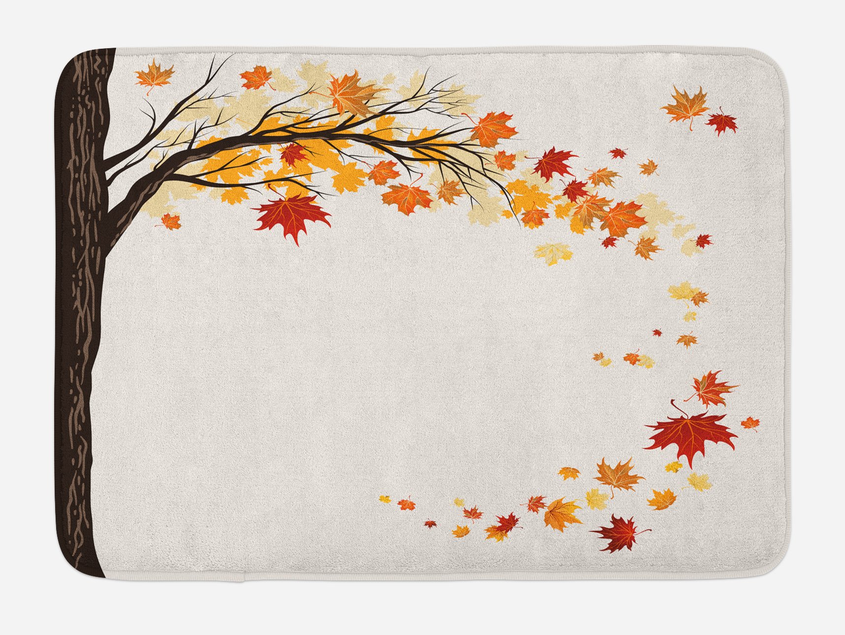 Ambesonne Fall Leaf Bath Mat - Non-Slip Plush Bathroom Rug, 30.2 x 20 Inches, Brown Orange - Cozy Autumn Decor for Bathroom Floor, Perfect for Thanksgiving & Winter Season Home Decoration