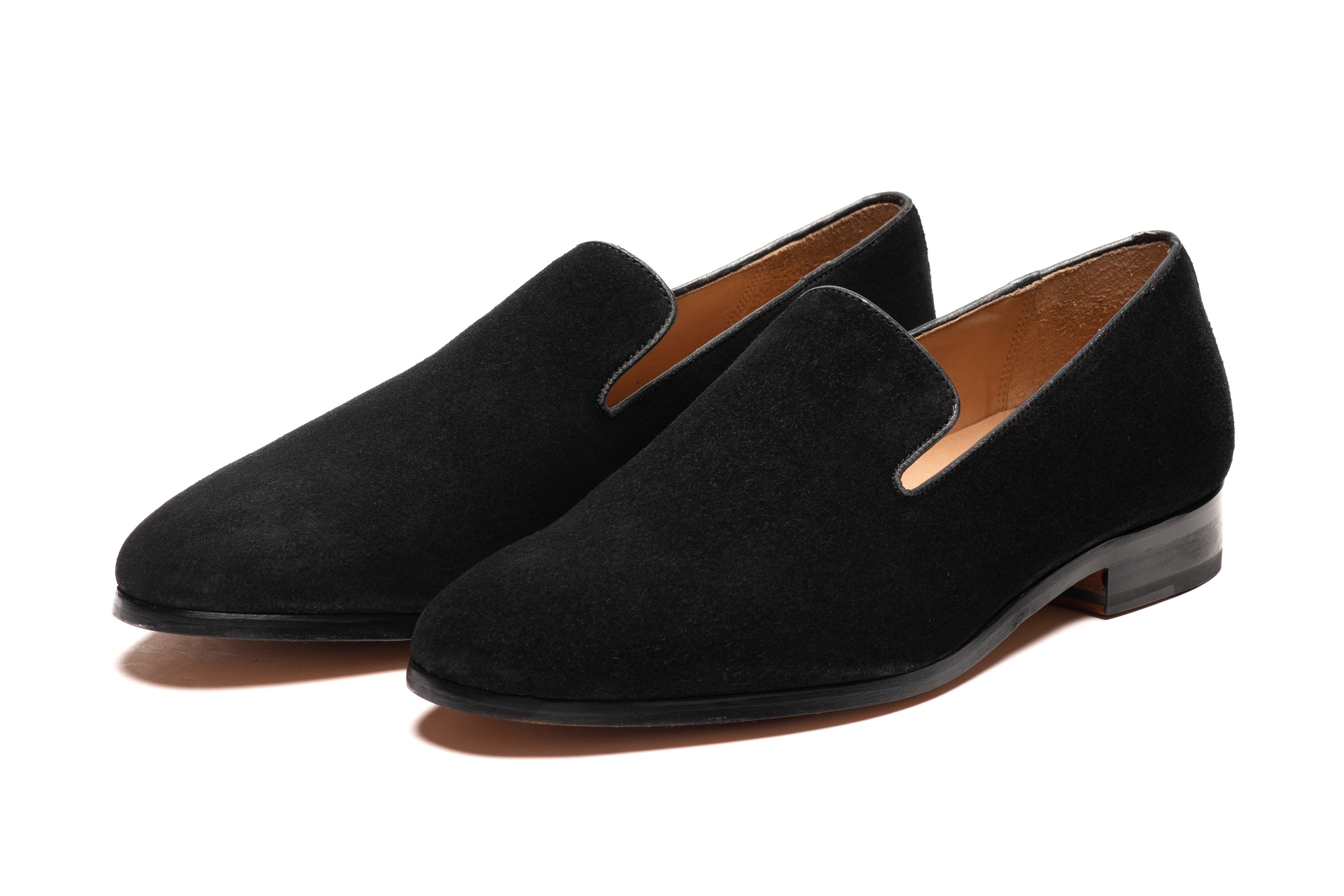 Black Suede Venetian Loafers for Men - Comfortable Slip-On Dress Shoes for Business, Casual & Travel