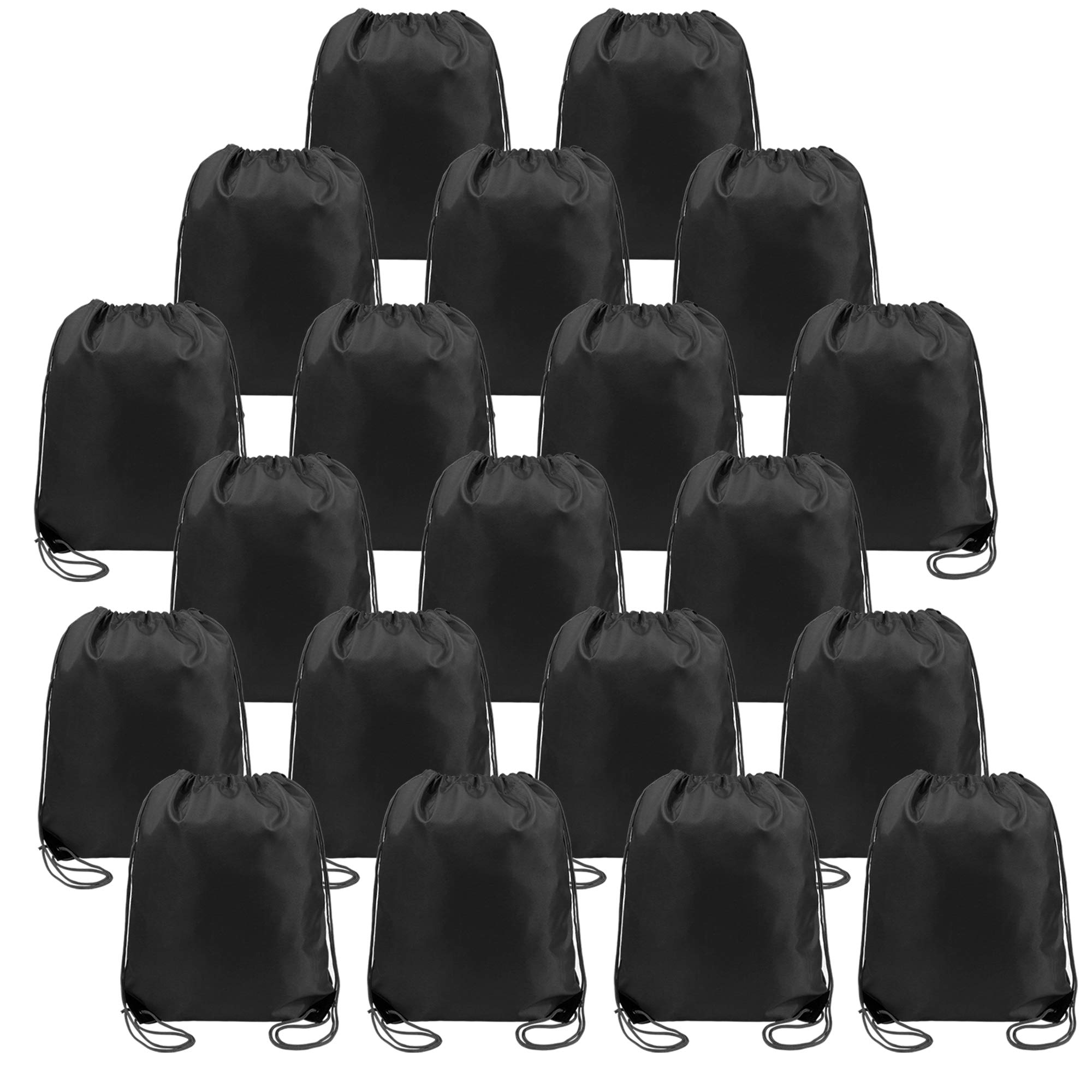 20 Pack Simple Drawstring Backpack Bags - Lightweight Cinch String Bags for Gym, Travel, Sports & School - Reusable Mesh Backpacks for Kids & Adults