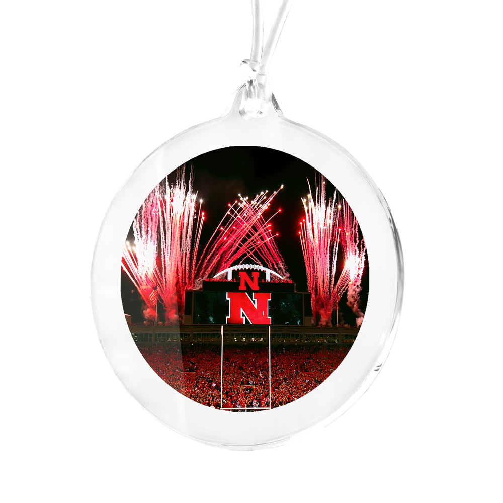 Nebraska Huskers Memorial Stadium Entrance Bag Tag - Officially Licensed Keychain Ornament for Football Games, Tailgating & Fan Gifts | Show Your Team Spirit