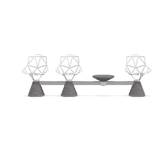 Chair_One Modern 4-Seater Bar Stool Set - Durable Public Seating System for Restaurants, Cafes & Home Bars