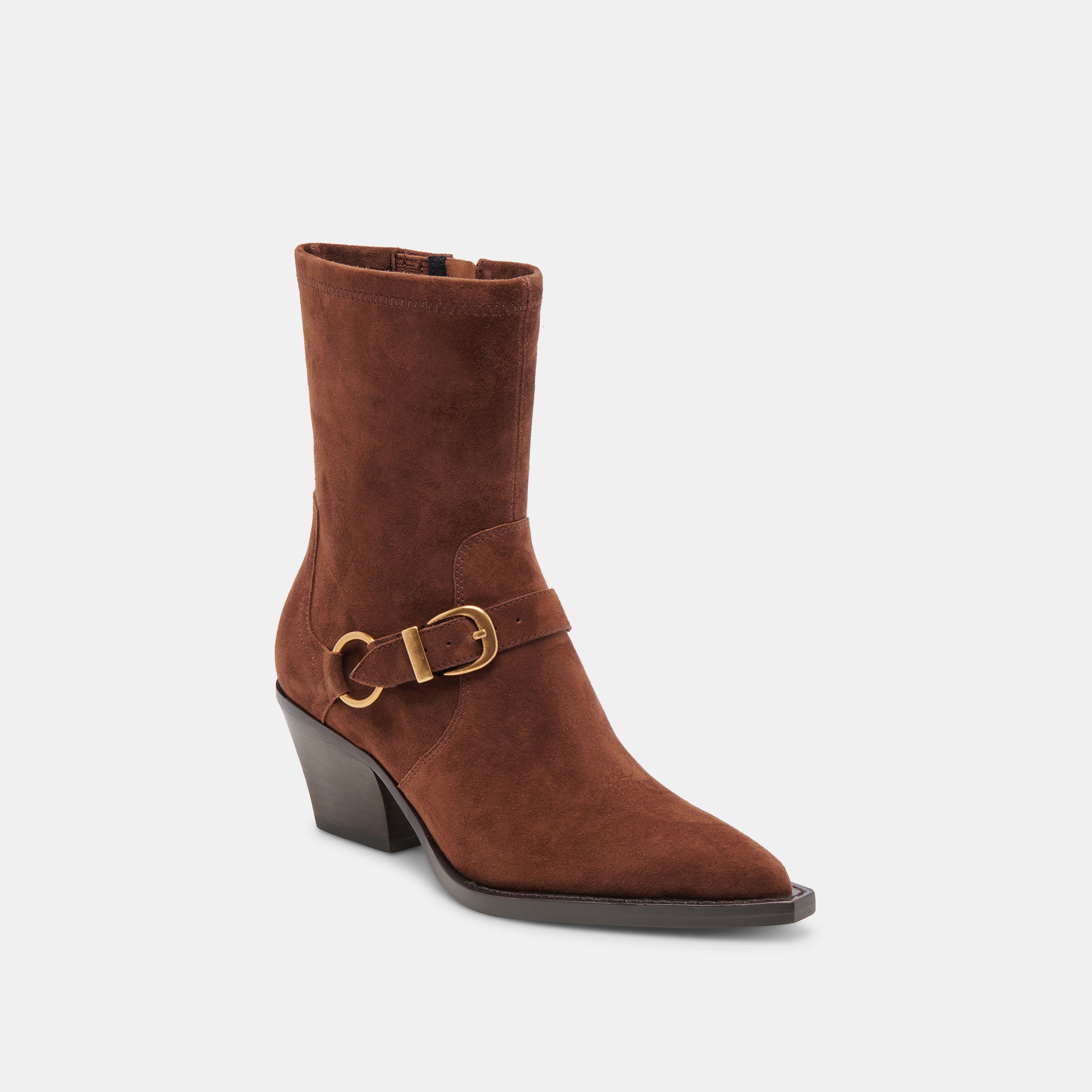 RAVE WIDE CALF BOOTS - DK BROWN SUEDE - Comfortable & Stylish Wide Calf Boots for Women - Perfect for Fall, Winter & Casual Outfits