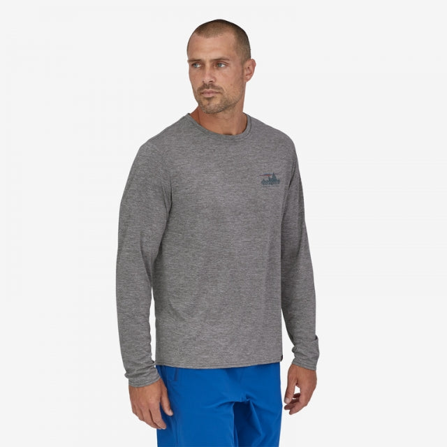 Men's Long Sleeve Capilene Cool Daily Graphic T-Shirt - Moisture Wicking & Breathable for Hiking, Travel & Outdoor Activities