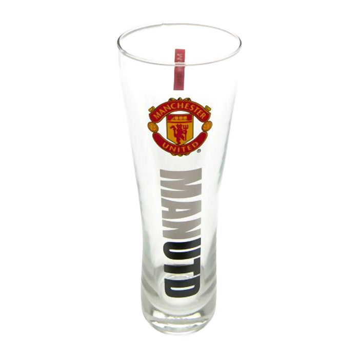 Official Manchester United Tall Beer Glass - 20oz Premium Pint Glass for Soccer Fans - Perfect for Game Day, Parties & Gifts