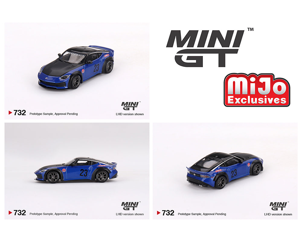 MINIGT 1:64 Scale Nissan Z LBWK Diecast Model Car - Serian Blue Color - Collectible Toy for Display, Racing Games & Car Enthusiasts