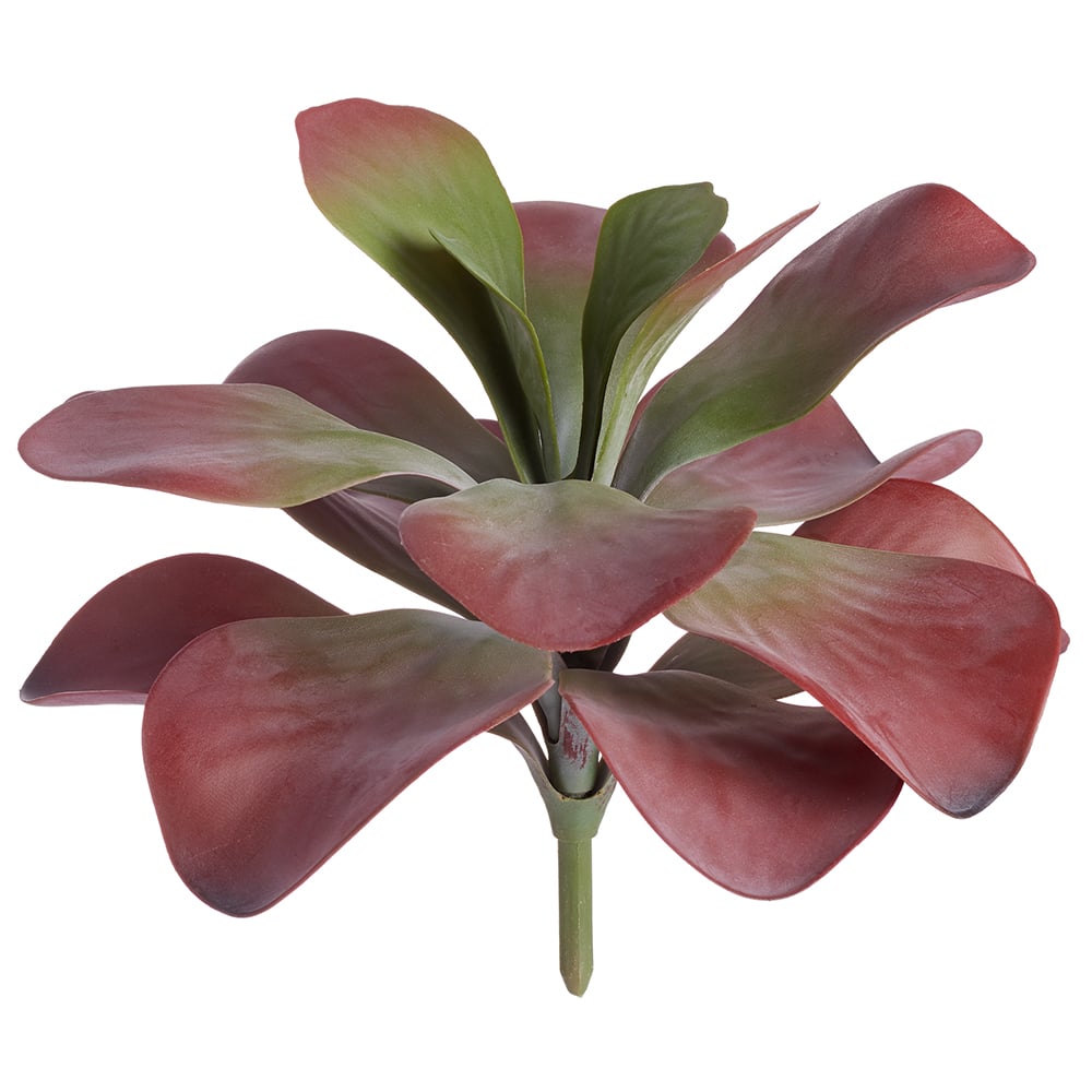11 Kalanchoe Artificial Plants Burgundy/Green - Pack of 6 | Faux Succulent Decor for Home, Office, Wedding & Party Arrangements