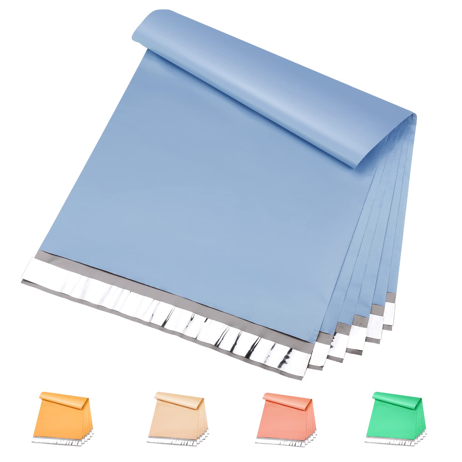 Metronic 14.5x19 Inch Poly Mailers - 100 Pack Medium Shipping Bags for Clothes | Waterproof Mailing Envelopes for Small Business | Durable Self-Sealing Poly Bags in Blue | Perfect for Ecommerce, Amazon FBA & Online Boutique Shipping