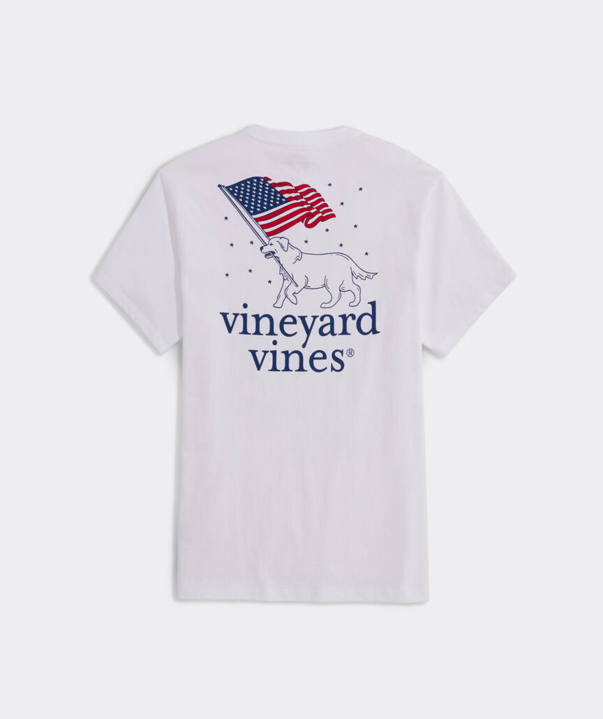 Americana Dog Short Sleeve T-Shirt - Patriotic Pet Apparel for Summer Outings & 4th of July Celebrations