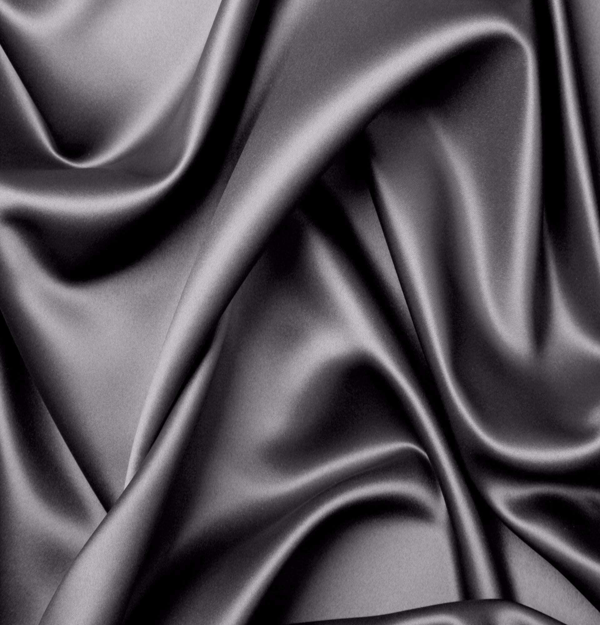 Luxury 100% Mulberry Silk Satin Bedding Set - Full Size Dark Gray Sheets with 24