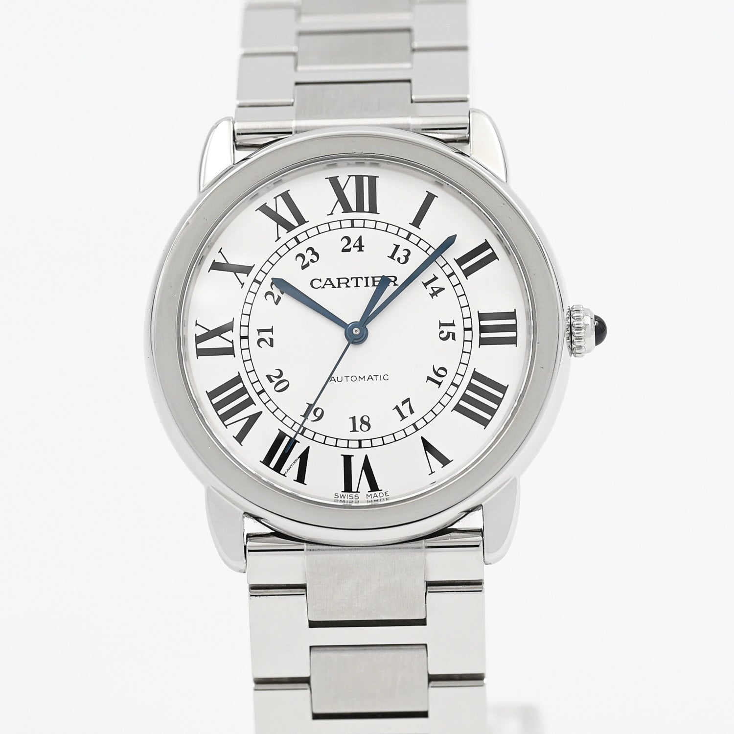 Cartier Rondo Solo Automatic Watch for Men - Luxury Stainless Steel Dress Watch with Date Display | Perfect for Business, Formal Events & Gifting