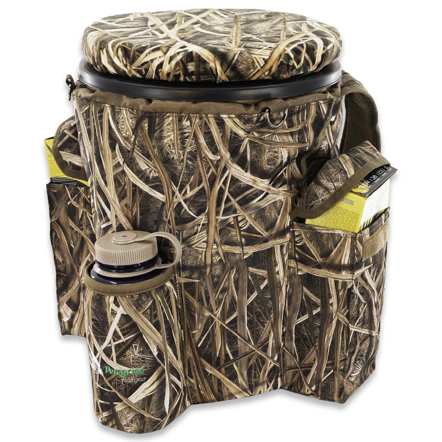 Peregrine Field Gear Venture Bucket Pack Lite - Mossy Oak Shadow Grass Blades Camo Backpack for Hunting, Fishing & Outdoor Adventures - Lightweight Water-Resistant Gear Storage