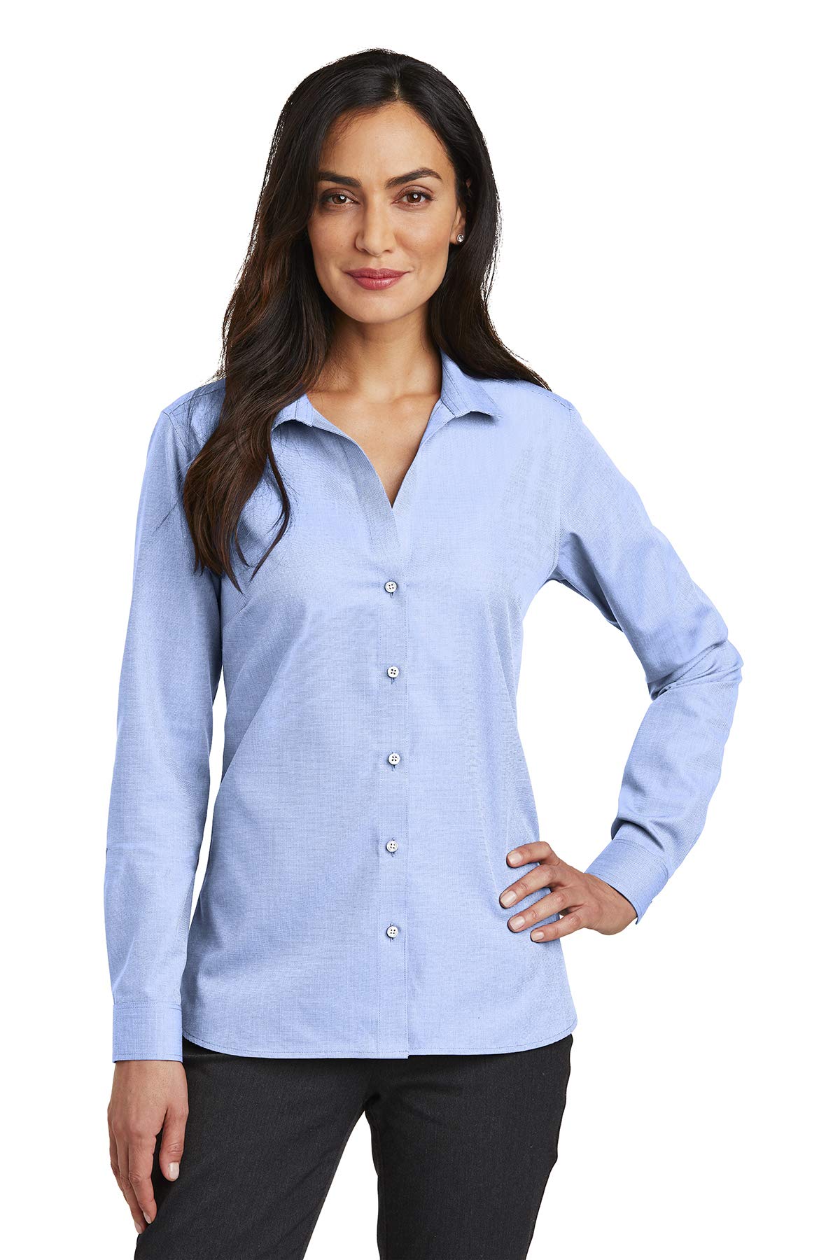 Red House Women's Non-Iron Nailhead Shirt - Wrinkle-Free Office & Casual Blouse for Professional Women