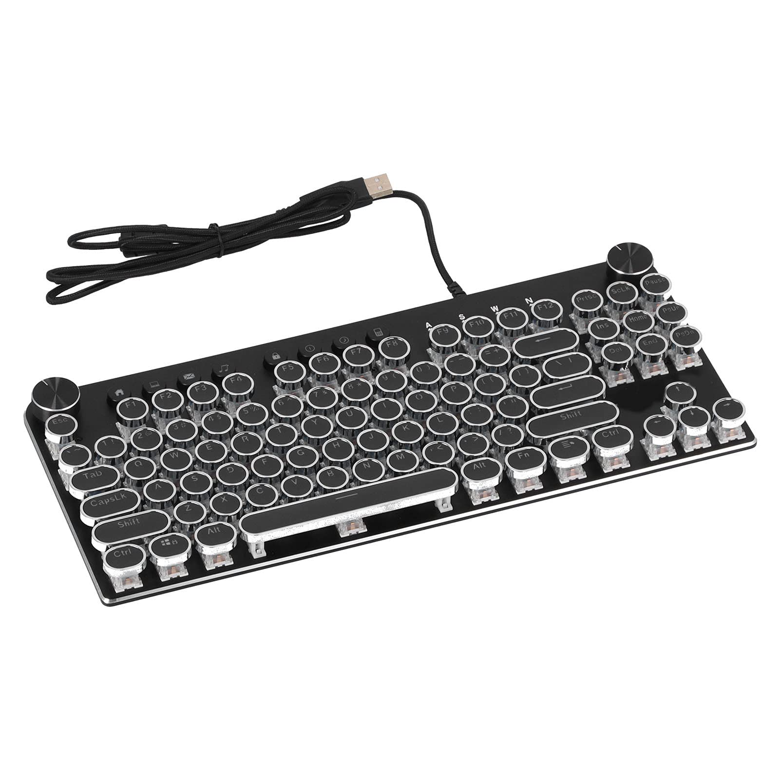 Zyyini 87 Key USB Wired Mechanical Gaming Keyboard with RGB Backlit, Ergonomic Green Switch Keyboard for PC & Laptop - Perfect for Typing, Gaming & Office Work