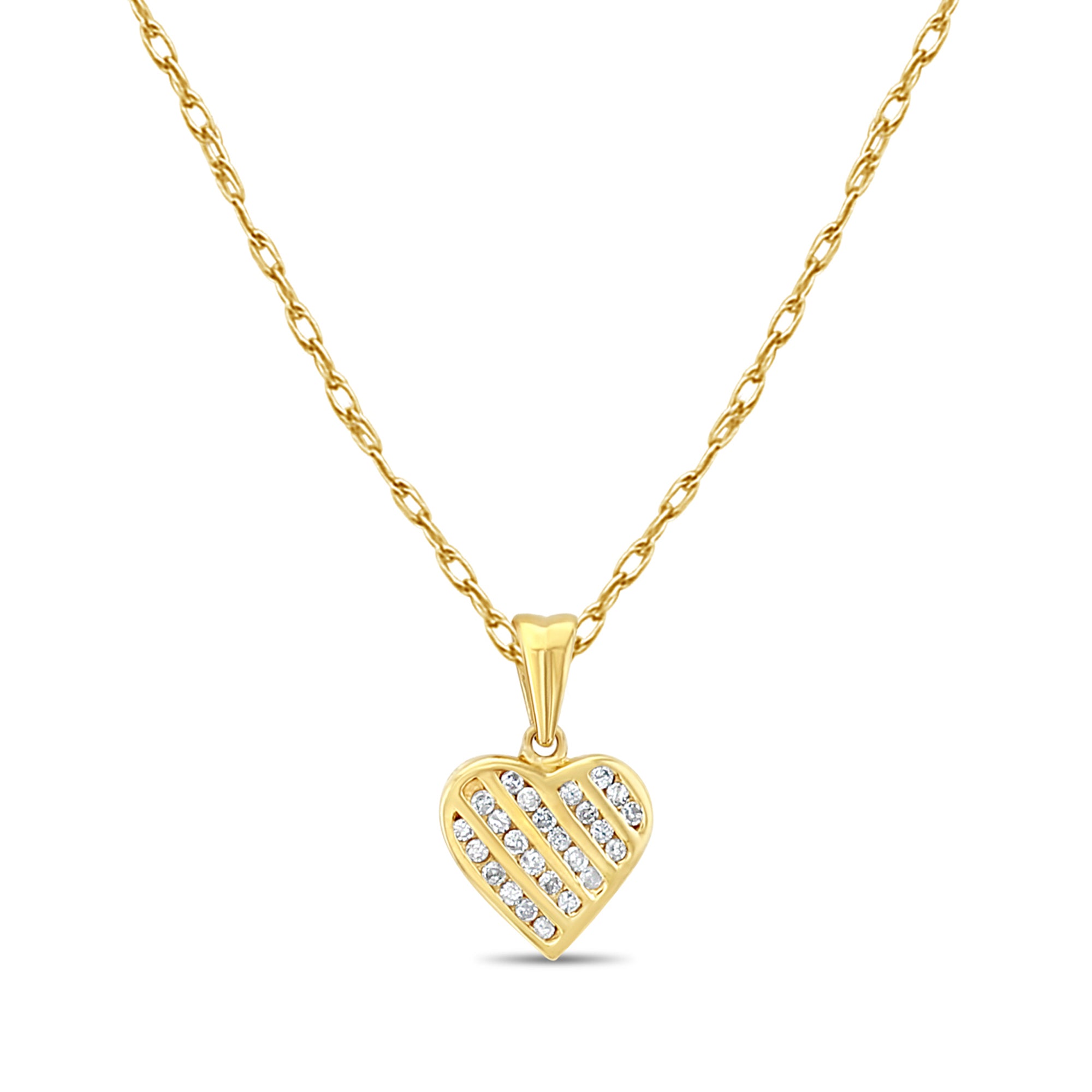 14K Yellow Gold Heart Shaped Diamond Necklace - 0.50 Carat Total Weight | Romantic Gift for Anniversary, Valentine's Day & Special Occasions