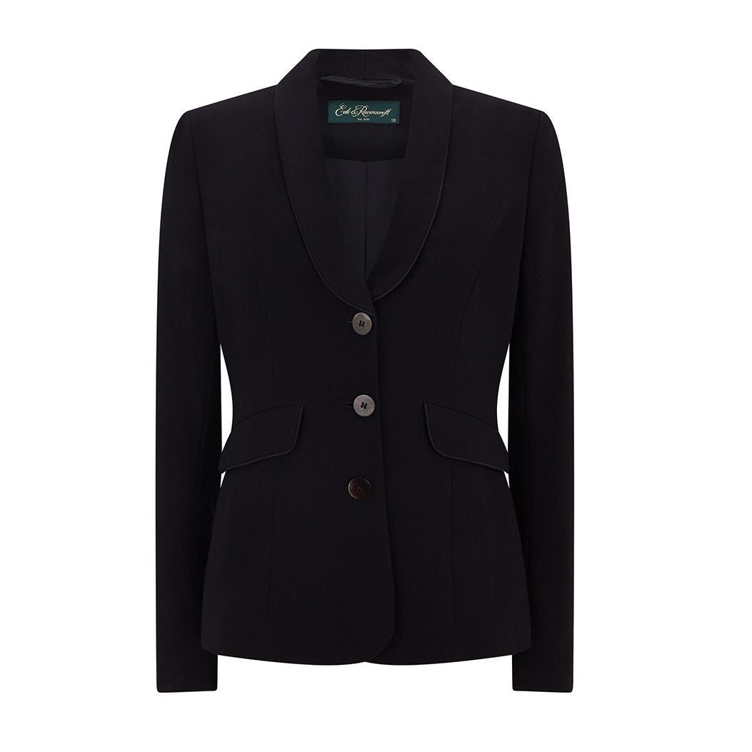 Juliet Tailored Shawl Collar Wool Crepe Jacket for Women - Elegant Winter Coat for Office, Dinner Dates & Formal Events