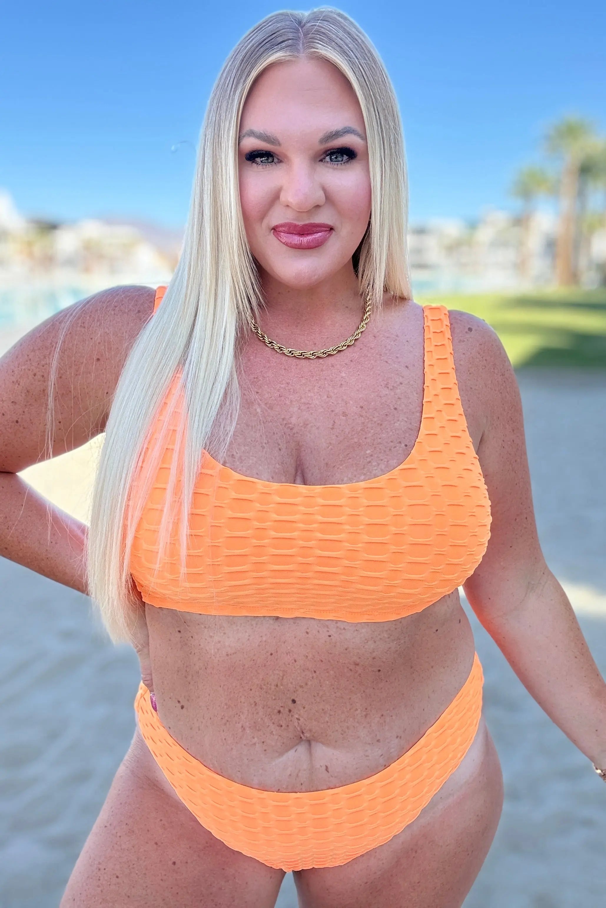 Oh So Orange Women's Swim Top - UPF 50+ Sun Protection, Adjustable Straps, Comfortable & Stylish for Beach, Pool & Vacation