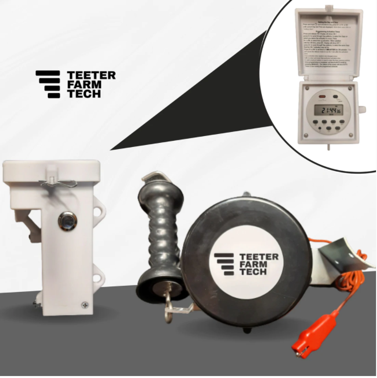 Automatic Gate Opener Timer with Recoil Reel - Heavy Duty Remote Control for Driveway, Garage & Farm Gates - Easy Installation & Weatherproof Design