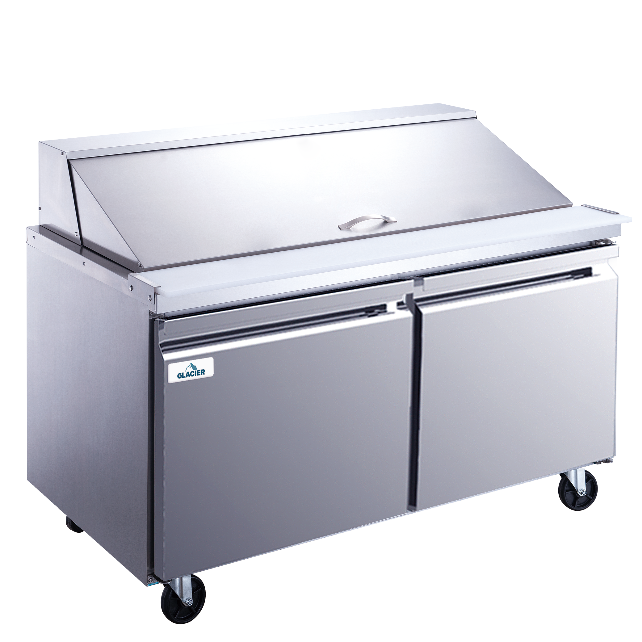 Glacier GMT 60-24 60 Sandwich/Salad 24 Pan Refrigerated Prep Table with 2 Doors - Commercial Kitchen, Deli & Restaurant Food Storage Solution