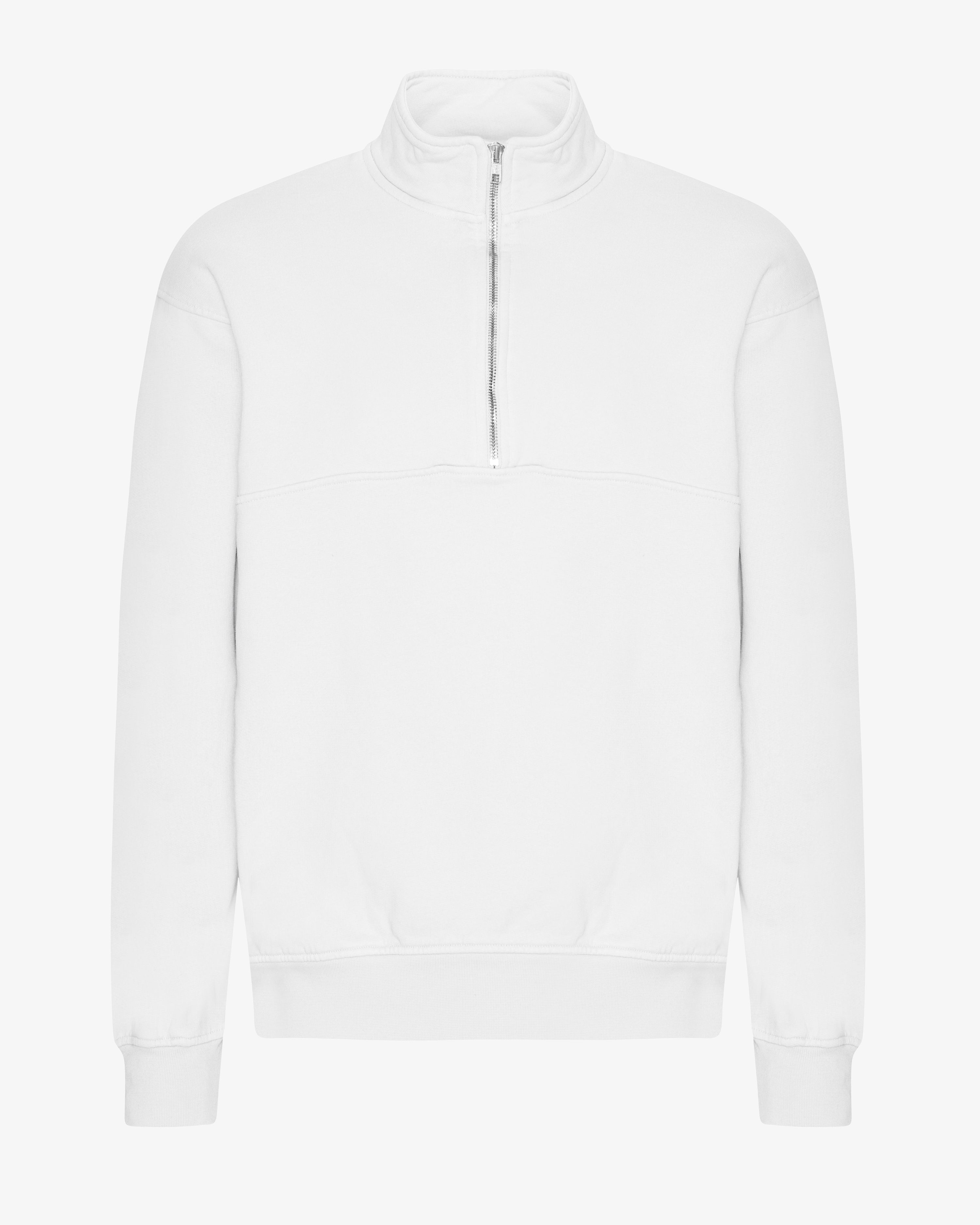 Organic Quarter Zip Sweatshirt for Men & Women | Soft & Breathable Optical White Pullover | Perfect for Casual Wear, Outdoor Activities & Layering