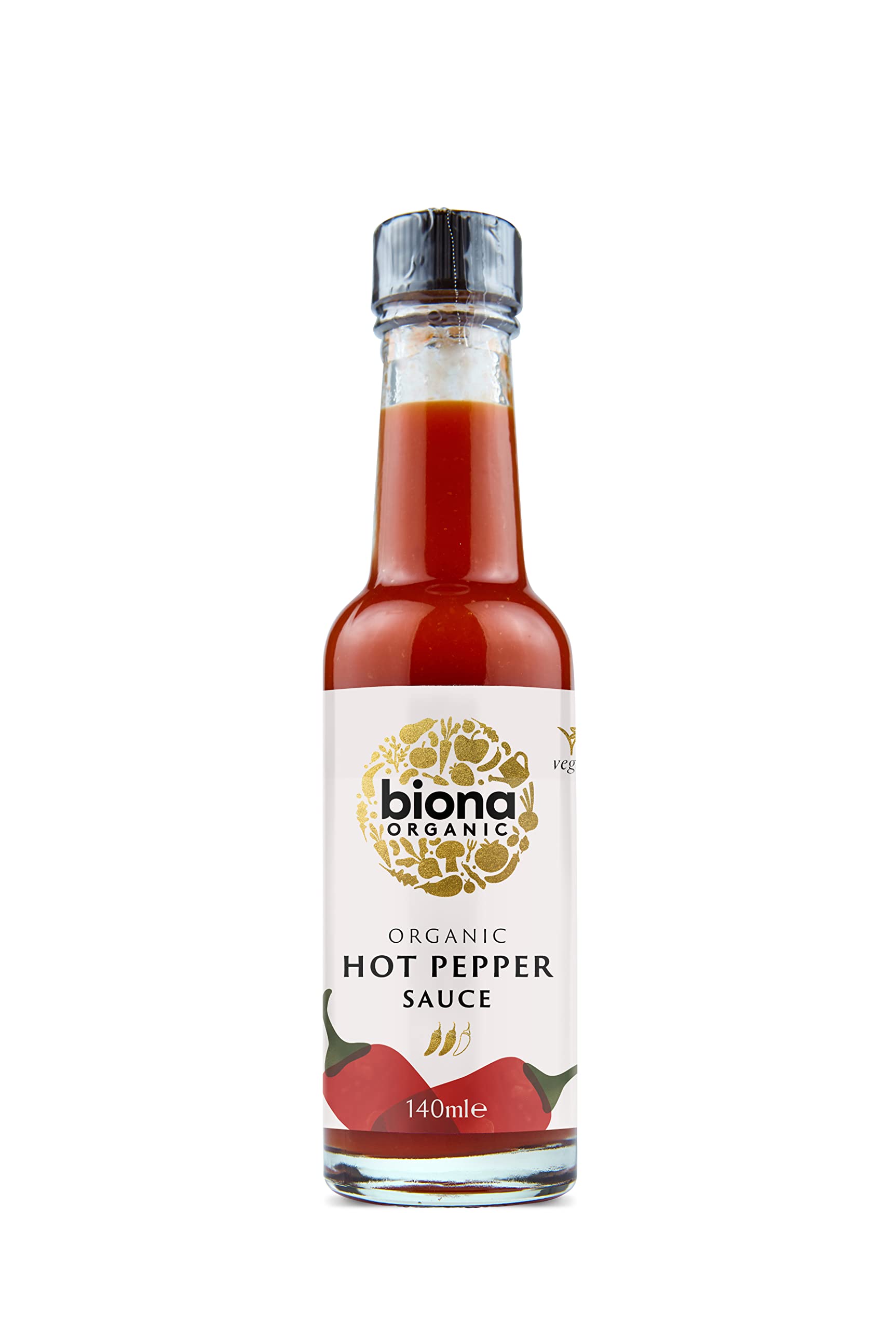 Biona Organic Hot Pepper Sauce - 3 Pack (140ml Each) | Gluten-Free, Vegan, Non-GMO | Perfect for Tacos, Wings & BBQ