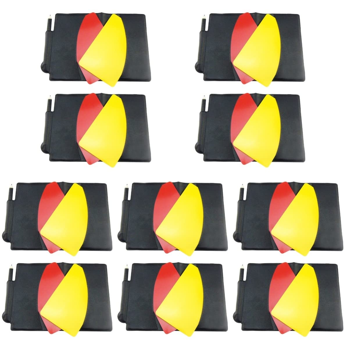 Professional Soccer Referee Kit - 10 Sets Standard Red Referee Cards with Purse | Football Match Accessories for Coaches & Referees | Perfect for Training, Games & Tournaments