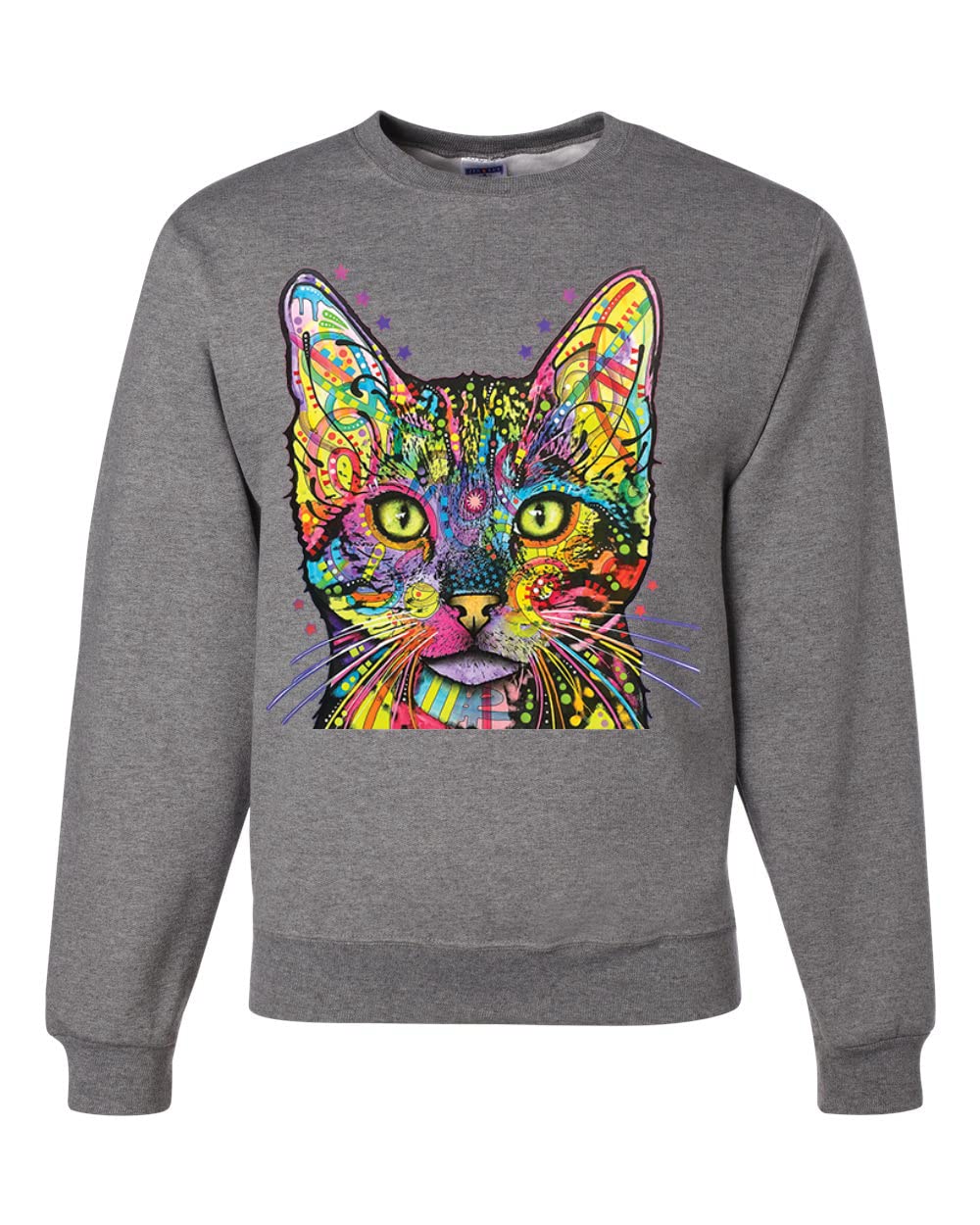 Colorful Cat Sweatshirt | Cat Mom & Cat Dad Unisex Crewneck | Dean Russo Art Animal Lover Gift | Perfect for Pet Lovers & Casual Wear