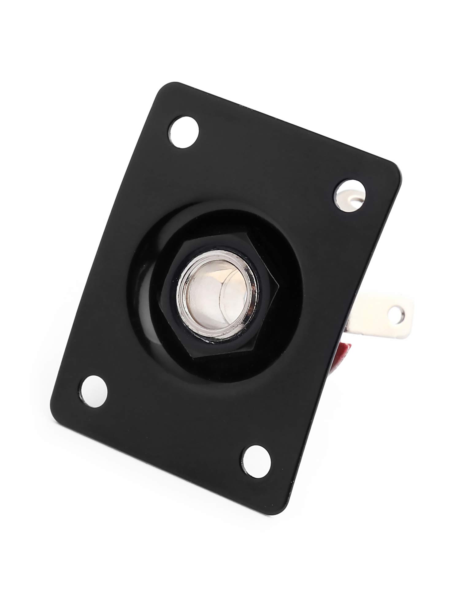 Metallor Output Input Jack Plate Socket for Tele SG Style Electric Guitar - Replacement Black - Perfect for Guitar Repair & DIY Upgrades
