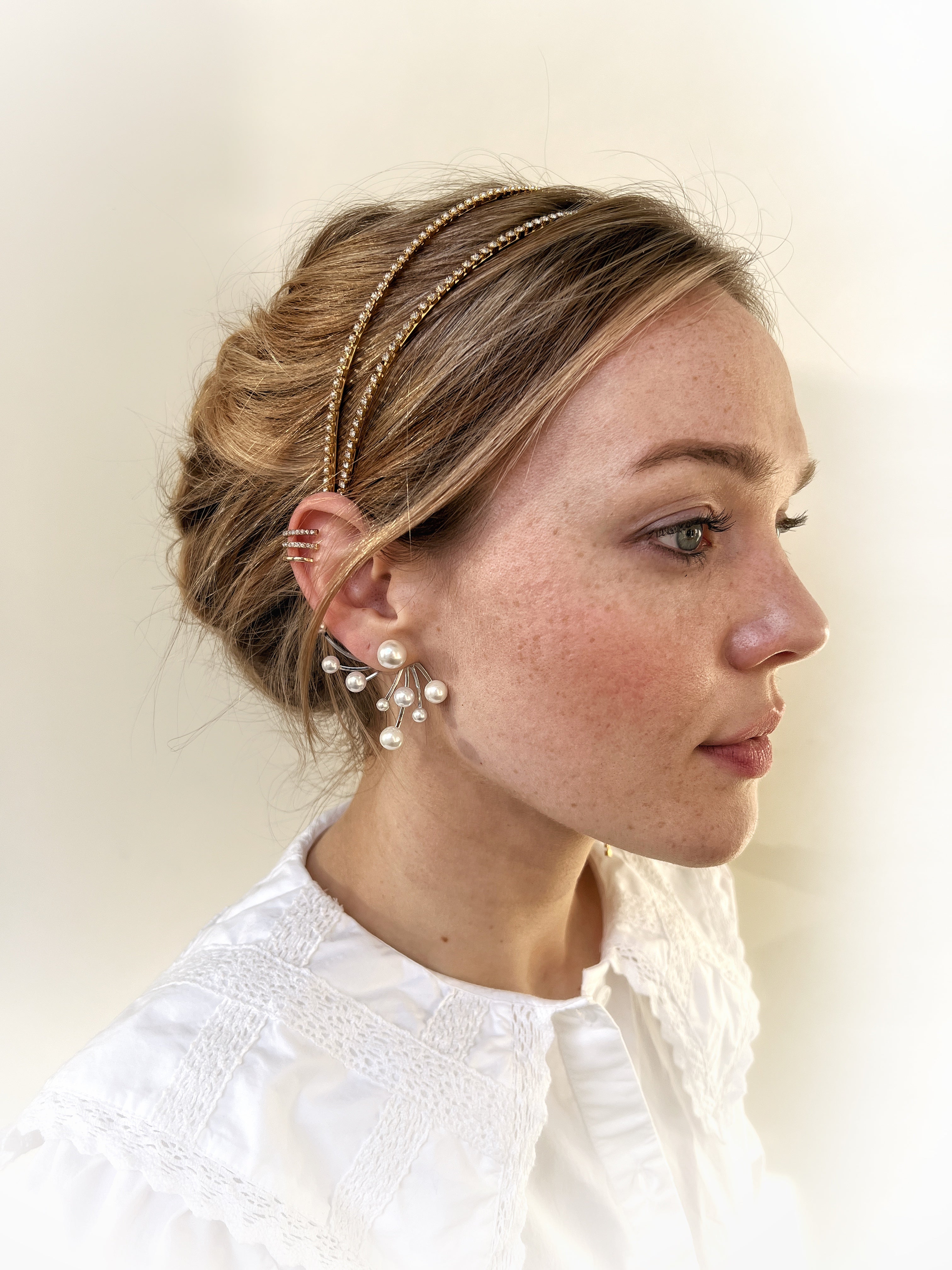 Vera Pearl and Crystal Headband for Women - Elegant Rhinestone Hair Accessories for Weddings, Parties & Special Occasions