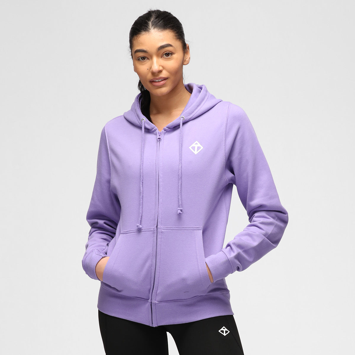 Lavender Diamond Women's Zoodie Hoodie - Cozy Fleece Pullover for Lounge, Travel & Casual Wear