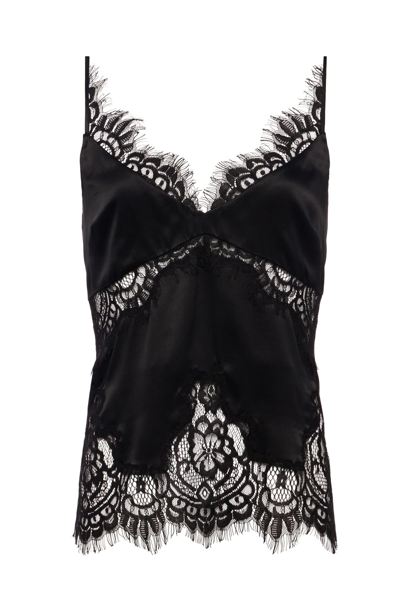 L'Agence Mitsu Silk Lace Camisole Top - Women's Elegant Sleeveless Blouse for Evening Wear & Special Occasions