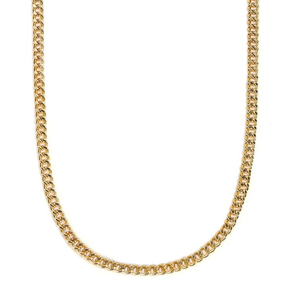 Gold 5mm Curb Chain Necklace with Mask Charm - Elegant Layering Jewelry for Everyday Wear, Gifts & Special Occasions