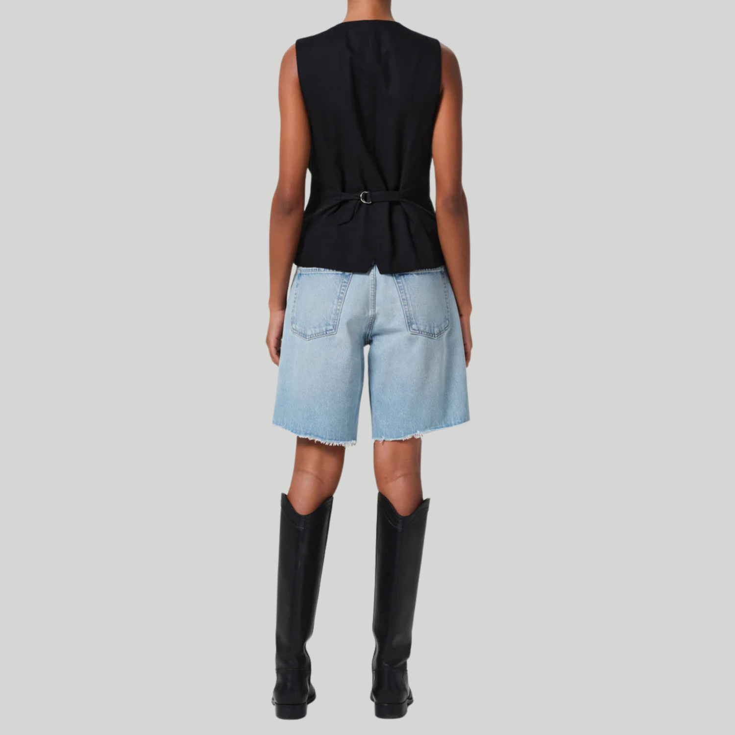 Ayla Short (Bianca) - Women's High Waist Denim Shorts for Summer | Trendy Distressed Jeans Shorts for Casual Outfits & Beach Vacations