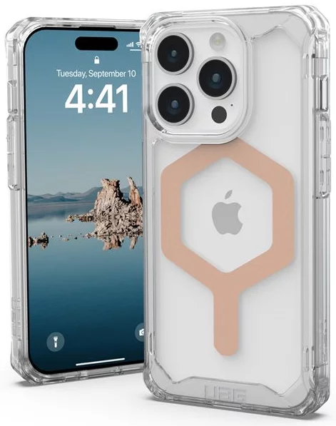 Magnetic Phone Case for iPhone 15 Pro - MagSafe Compatible, Transparent & Rose Gold - Perfect for Work, Travel & Everyday Protection
