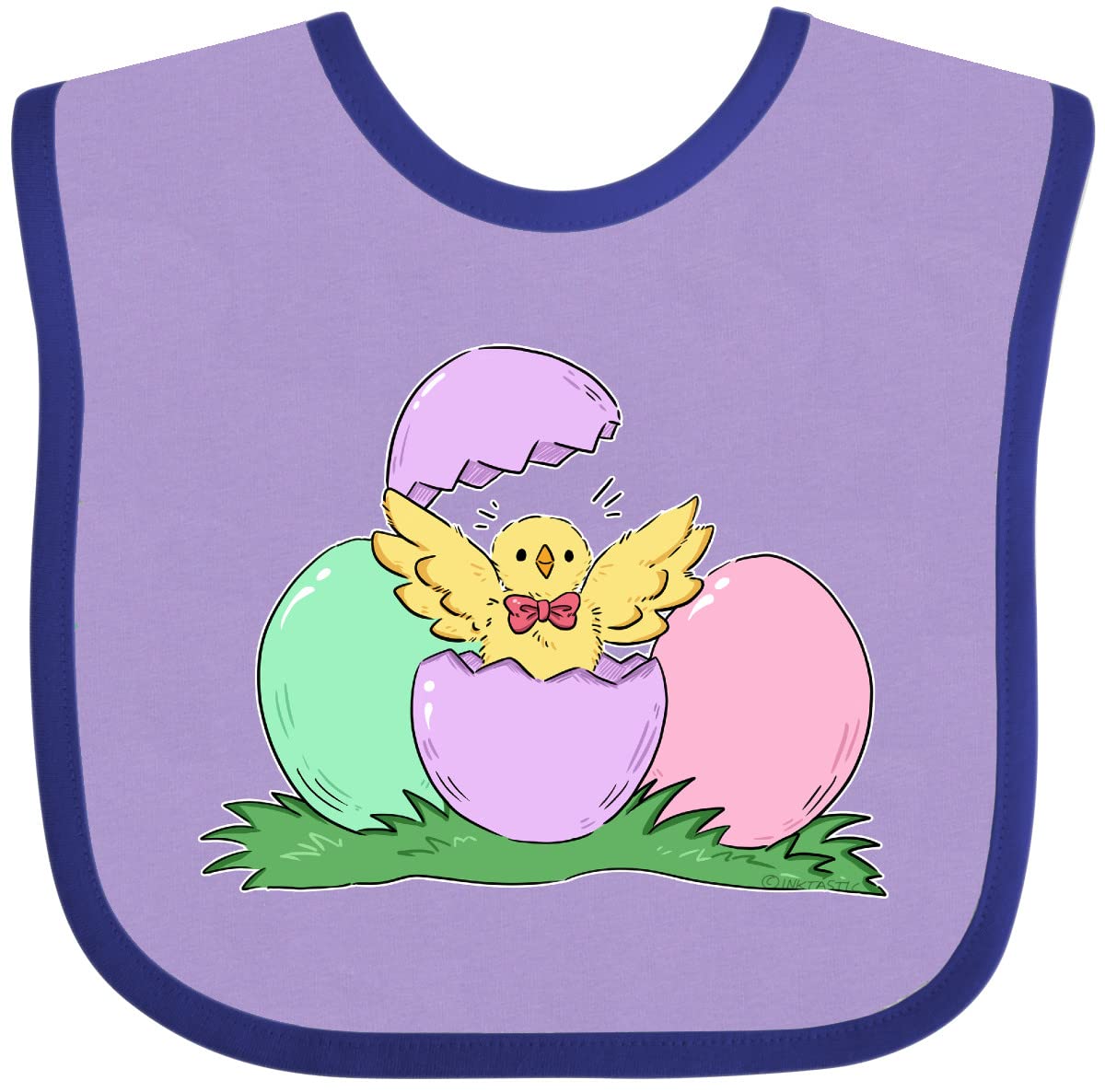 Inktastic Adorable Easter Chick Hatching From Egg Baby Bib - Soft Cotton Drool Bib for Newborns & Infants - Perfect for Easter Celebrations, Baby Showers & Photo Shoots