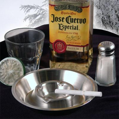 Premium Stainless Steel Round Ashtray - Durable Outdoor & Indoor Use for Cigarettes, Cigars & Pipe Smoking - Perfect for Patio, Deck, Poolside & Home Decor